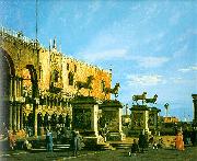 Canaletto Capriccio, The Horses of San Marco in the Piazzetta USA oil painting reproduction