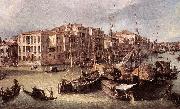 Canaletto, Grand Canal: Looking North-East toward the Rialto Bridge (detail) d