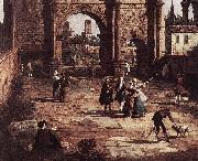 Canaletto Rome: The Arch of Constantine (detail) fd Sweden oil painting reproduction