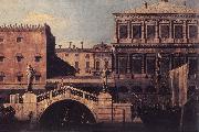 Canaletto Capriccio: The Ponte della Pescaria and Buildings on the Quay d Spain oil painting reproduction
