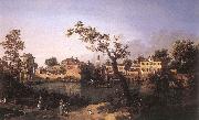 Canaletto View of a River, Perhaps in Padua df Norge oil painting reproduction