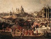 Canaletto Arrival of the French Ambassador in Venice (detail) f Norge oil painting reproduction