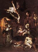Caravaggio Nativity with St Francis and St Lawrence fdg Sweden oil painting reproduction