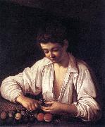 Caravaggio Boy Peeling a Fruit df Spain oil painting reproduction