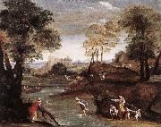 Domenichino Landscape with Ford dg France oil painting reproduction