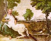 Domenichino The Maiden and the Unicorn Norge oil painting reproduction
