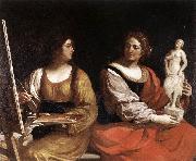 GUERCINO, Allegory of Painting and Sculpture sdg