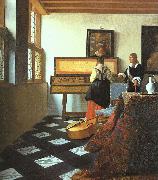 JanVermeer The Music Lesson-o Norge oil painting reproduction