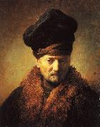 Rembrandt, Bust of an Old Man in a Fur Cap