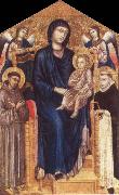 Cimabue Madonna and Child Enthroned with Two Angels and Ss. Francis and Dominic