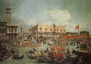Canaletto The Bucintoro in Front of the Doges- Palace on Ascension Day Norge oil painting reproduction