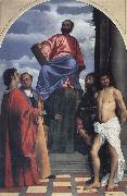 Titian St Mark with SS Cosmas,Damian,Roch and Sebastian oil painting artist