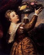 Titian Girl with a Platter of Fruit oil painting artist