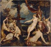 Titian Diana and Callisto by Titian; Kunsthistorisches Museum, Vienna oil painting artist