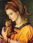 BACCHIACCA, Portrait de jeune femme tenant un chat