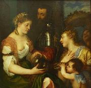 Titian Conjugal allegory  Louvre oil painting artist