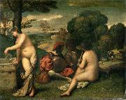 Giorgione Concerr Champetre (mk08) France oil painting reproduction