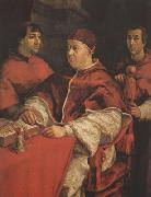 Raphael, Pope Leo X with Cardinals Giulio de'Medici (mk08)