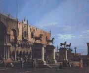 Canaletto Capriccio con i cavalli della basilica posti sulla Piazzetta (mk21) Norge oil painting reproduction
