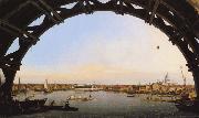 Canaletto Panorama di Londra attraverso un arcata del ponte di Westminster (mk21) Spain oil painting reproduction