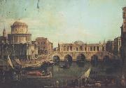 Canaletto Capriccio con un ponte di Rialto immaginario e altri edifici (mk21)