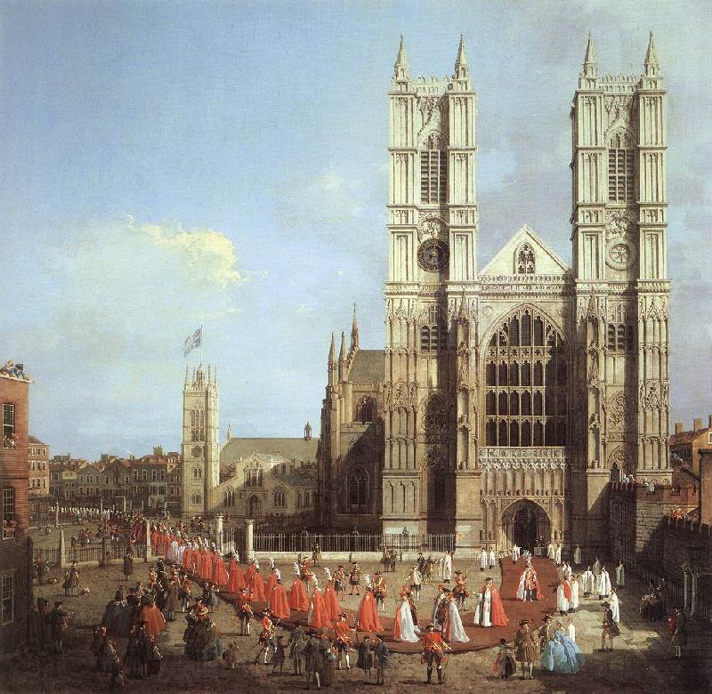 Canaletto London: Westminster Abbey, with a Procession of Knights of the Bath  f Spain oil painting art