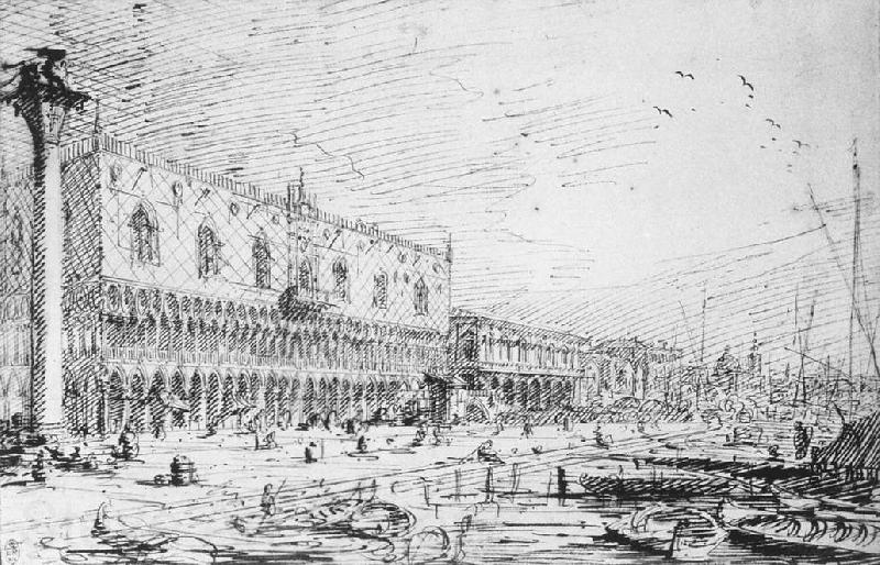 Canaletto Venice: Riva degli Schiavoni ff Norge oil painting art