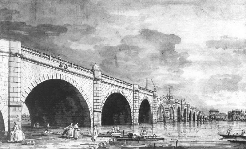 Canaletto London: Westminster Bridge under Repair vv Spain oil painting art