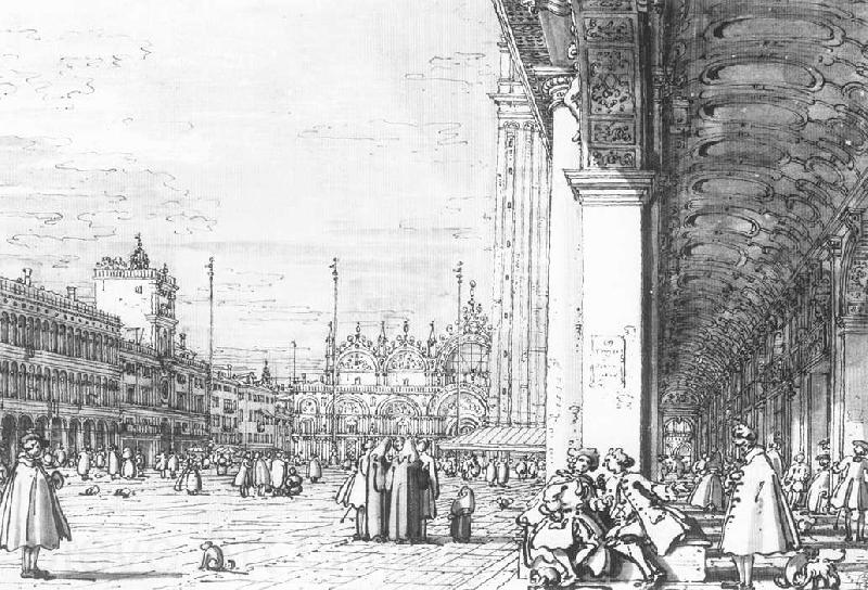 Canaletto Piazza San Marco: Looking East from the South West Corner  dfd Norge oil painting art
