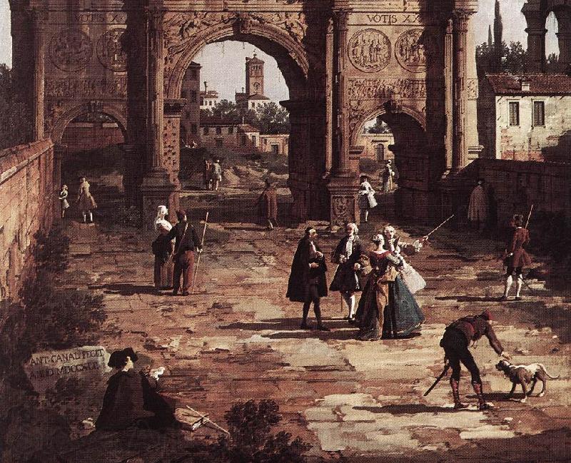 Canaletto Rome: The Arch of Constantine (detail) fd Norge oil painting art
