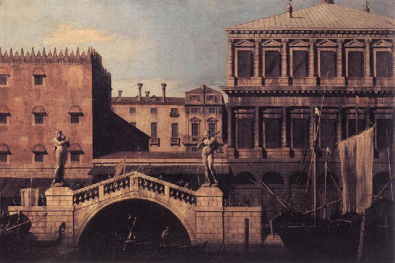 Canaletto Capriccio: The Ponte della Pescaria and Buildings on the Quay d Spain oil painting art