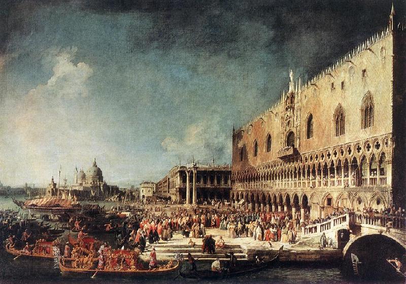 Canaletto Arrival of the French Ambassador in Venice d Spain oil painting art