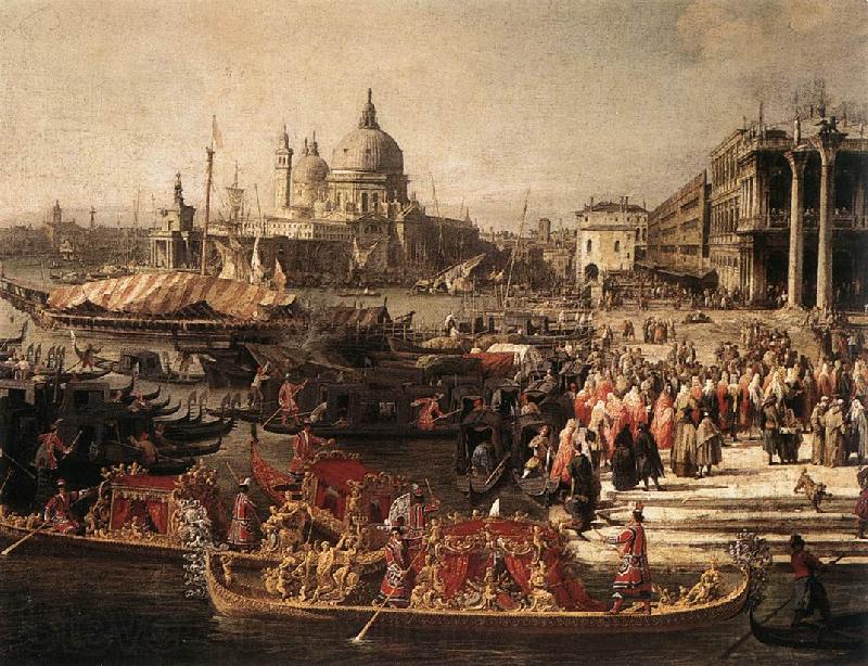 Canaletto Arrival of the French Ambassador in Venice (detail) f Spain oil painting art
