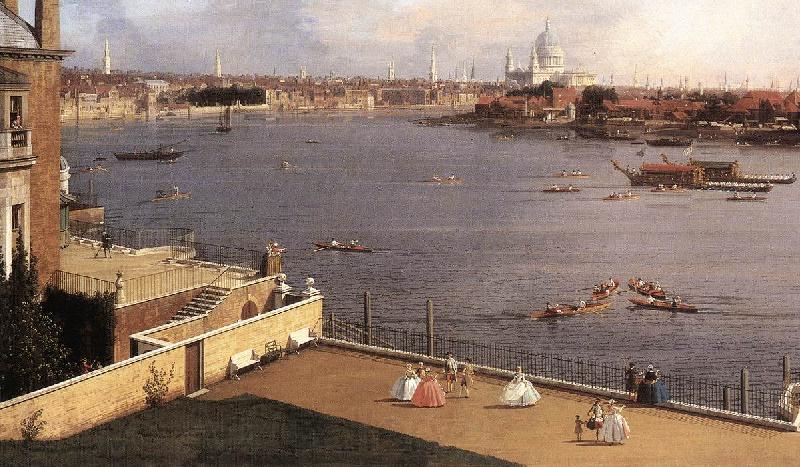 Canaletto London: The Thames and the City of London from Richmond House (detail) d Spain oil painting art