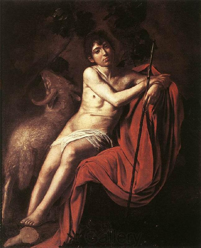 Caravaggio St John the Baptist fdg Spain oil painting art