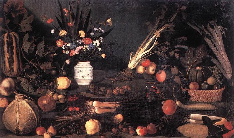 Caravaggio Still-Life with Flowers and Fruit g Spain oil painting art