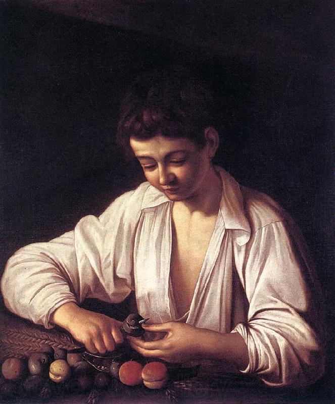 Caravaggio Boy Peeling a Fruit df France oil painting art