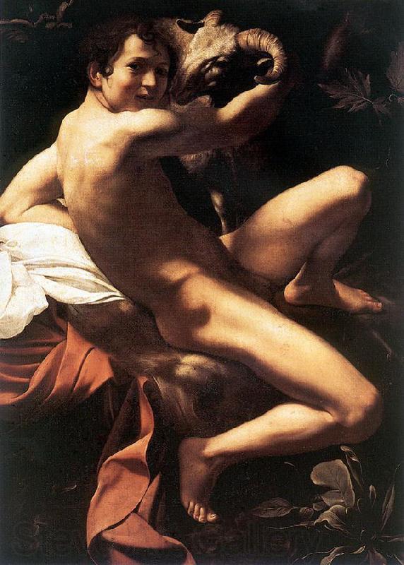 Caravaggio St. John the Baptist (Youth with Ram)  fdy Spain oil painting art
