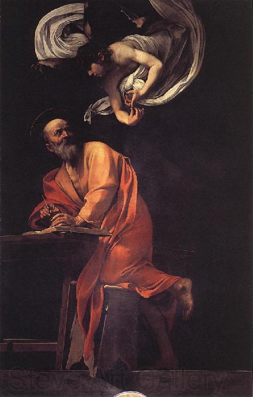 Caravaggio The Inspiration of Saint Matthew df Norge oil painting art