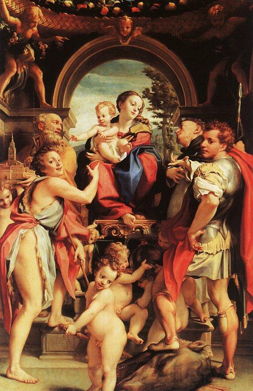 Correggio Madonna with St.George Norge oil painting art