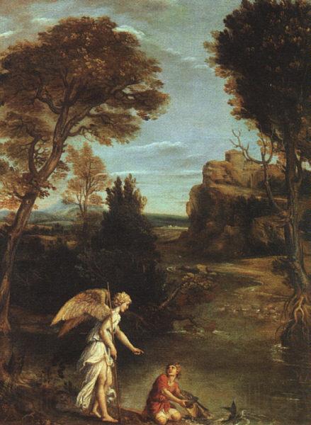 Domenichino Landscape with Tobias Laying Hold of the Fish Germany oil painting art