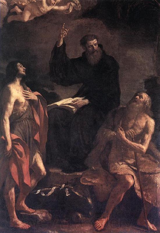GUERCINO St Augustine, St John the Baptist and St Paul the Hermit hf Norge oil painting art