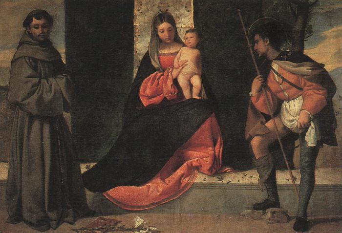 Giorgione The Virgin and Child with St.Anthony of Padua and Saint Roch Spain oil painting art