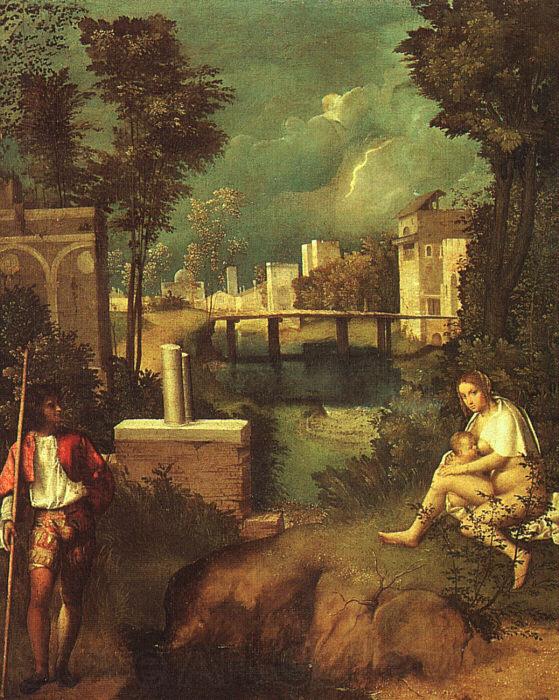 Giorgione The Tempest Norge oil painting art
