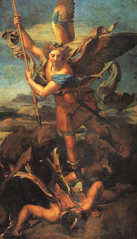 Raphael Saint Michael Trampling the Dragon Norge oil painting art
