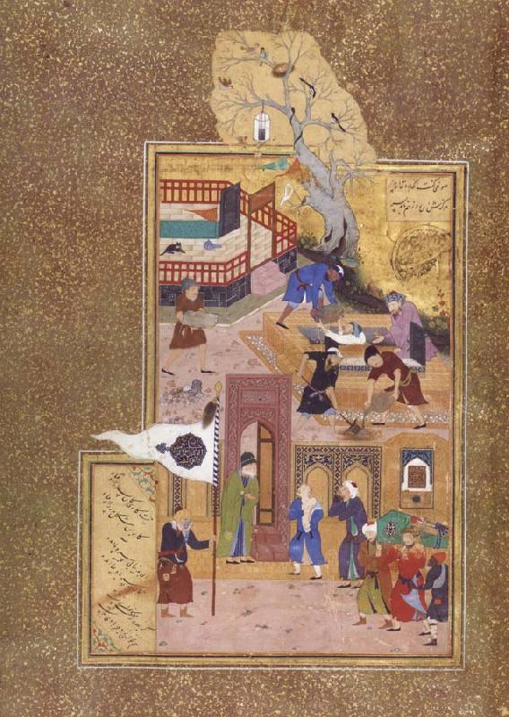 Bihzad A holy personage at the gate of a shrine consoles a son over his father-s death Germany oil painting art
