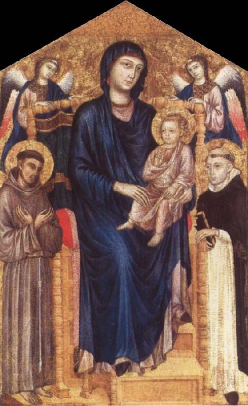 Cimabue Madonna and Child Enthroned with Two Angels and Ss. Francis and Dominic Spain oil painting art