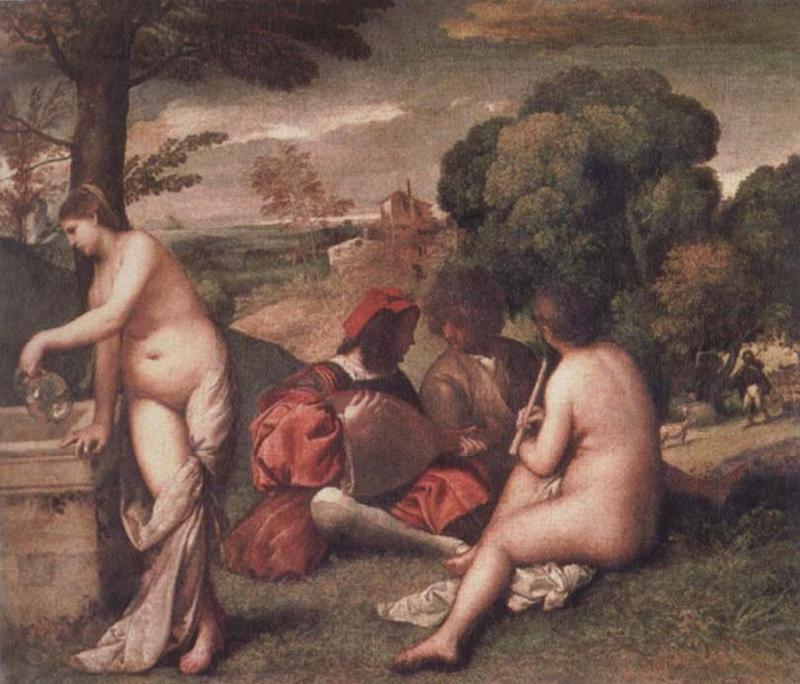 Giorgione The Pastoral Concert France oil painting art