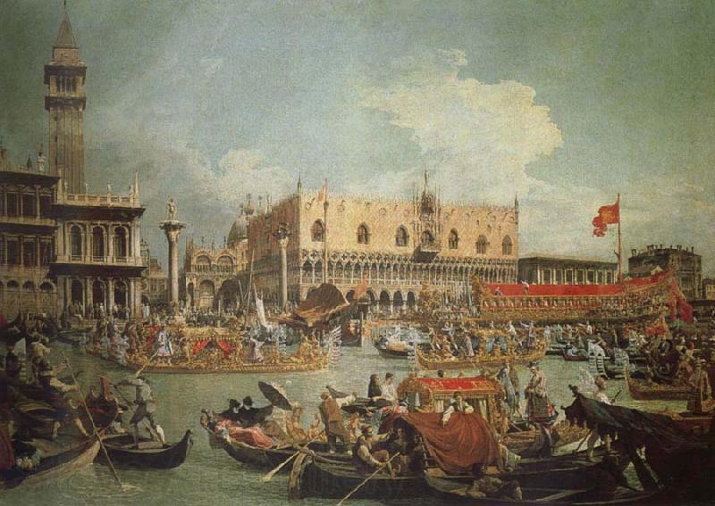 Canaletto The Bucintoro in Front of the Doges- Palace on Ascension Day France oil painting art