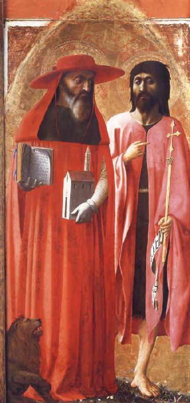 MASACCIO Saints Jerome and john the Baptist Germany oil painting art